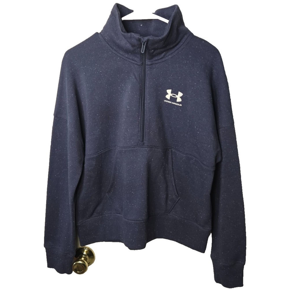 Under Armour Sample Rival Fleece 1/2 Zip Pullover Sweatshirt Womens' S Blue NWT